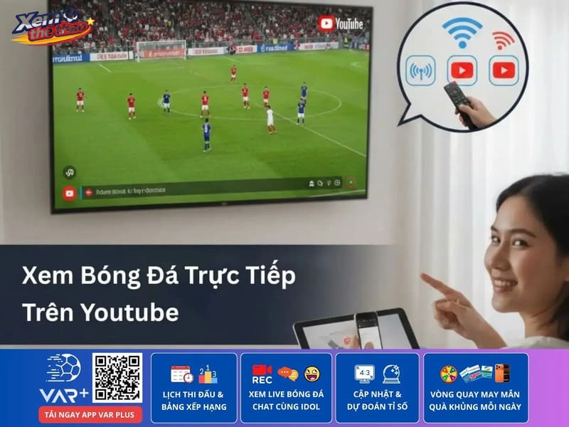 Sử dụng YouTube để xem bóng đá trực tiếp miễn phí